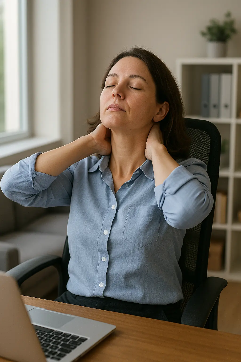 20251009_2019_Relajación en el Trabajo_simple_compose_01k75m8jmffak81hnd4apvcbmt kinesiologo realizando terapia a domicilio de hombro a una paciente